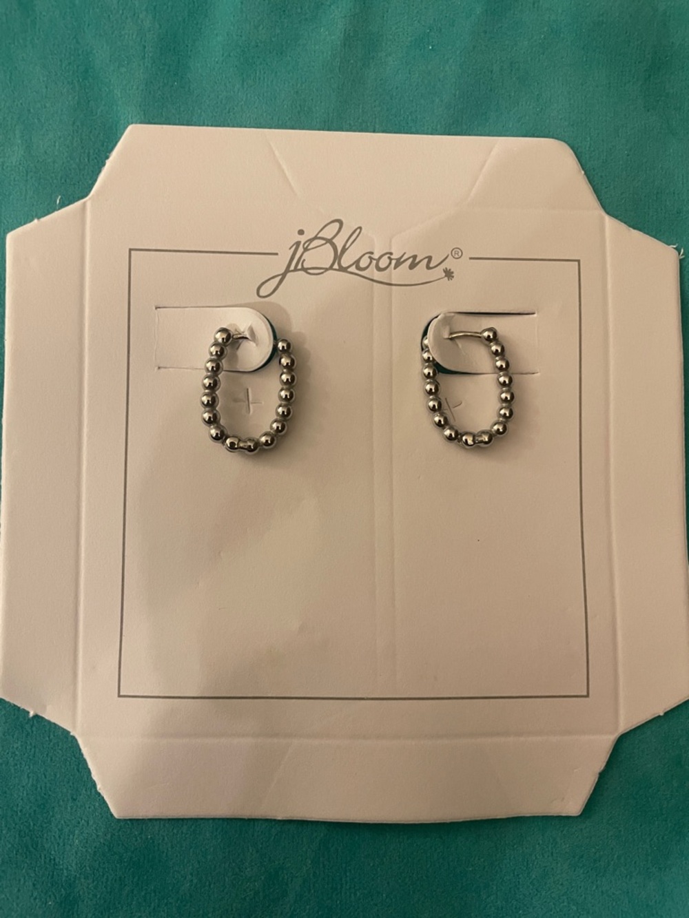 JBloom Silver Beaded Hoop Earrings